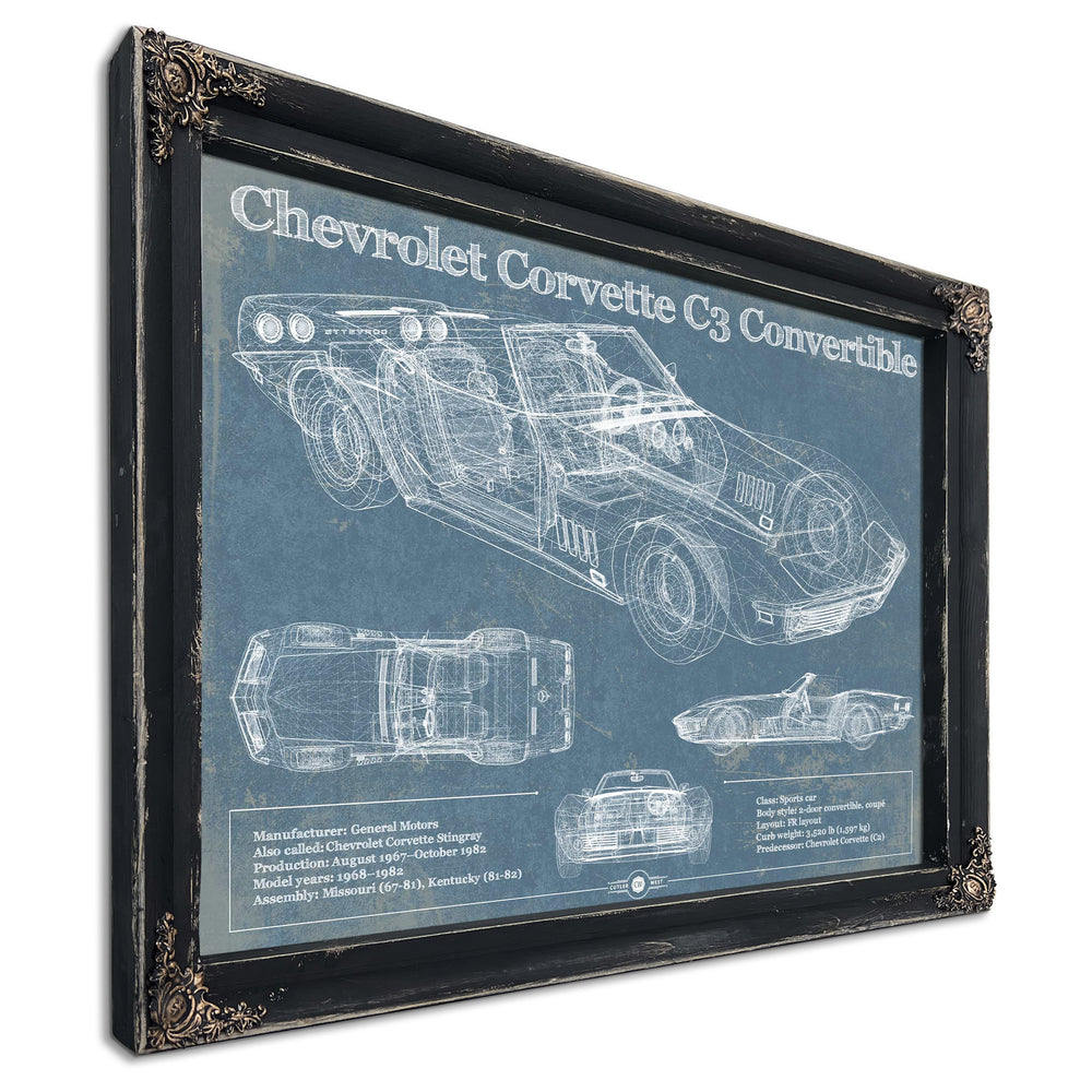 Chevrolet Corvette C3 Convertible Vintage Auto Print