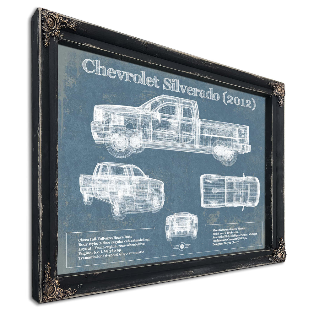 1980 Chevrolet Silverado Vintage Blueprint Auto Print