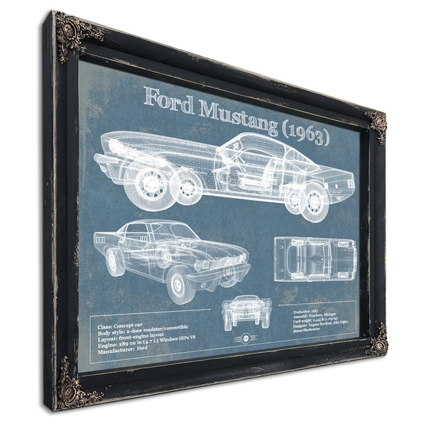Ford Mustang 1963 Original Blueprint Art