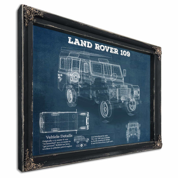 Land Rover 109 Vintage Blueprint Auto Print