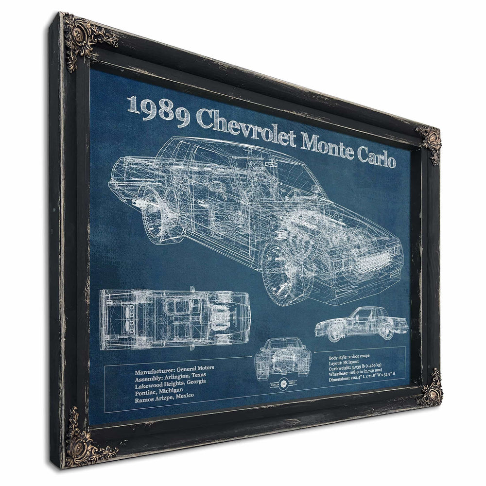 1989 Chevrolet Monte Carlo SS Blueprint Vintage Auto Patent Print