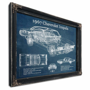 1967 Chevrolet Impala Blueprint Vintage Auto Print