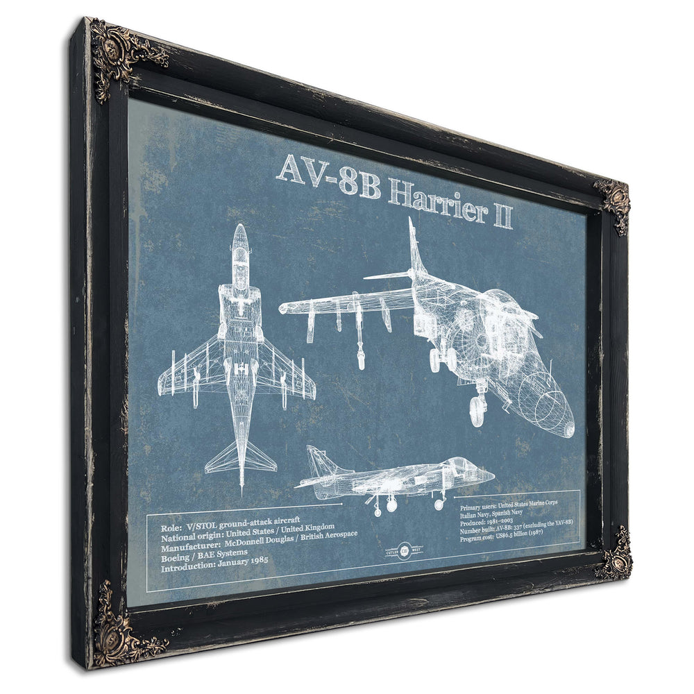 McDonnell Douglas AV-8B Harrier II Patent Blueprint Original Design Wall Art