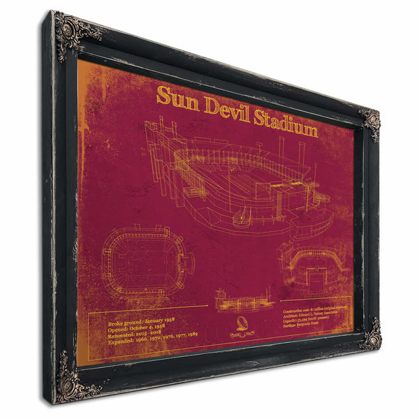 Sun Devil Stadium Wall Art - Vintage Arizona State Sun Devils Art