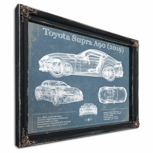 Toyota Supra A90 2019 Blueprint Vintage Auto Print