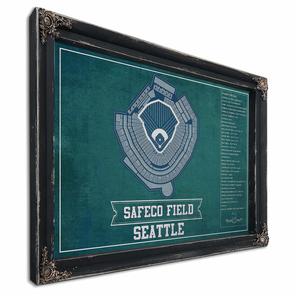Seattle Mariners - Safeco Field Vintage Seating Chart Baseball Team Color Print