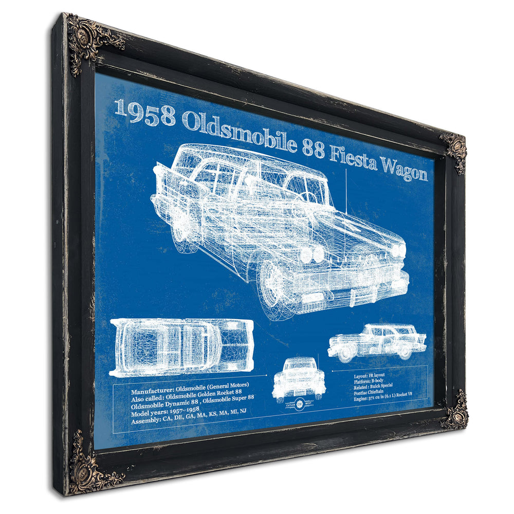 1958 Oldsmobile 88 Fiesta Wagon Vintage Blueprint Auto Print