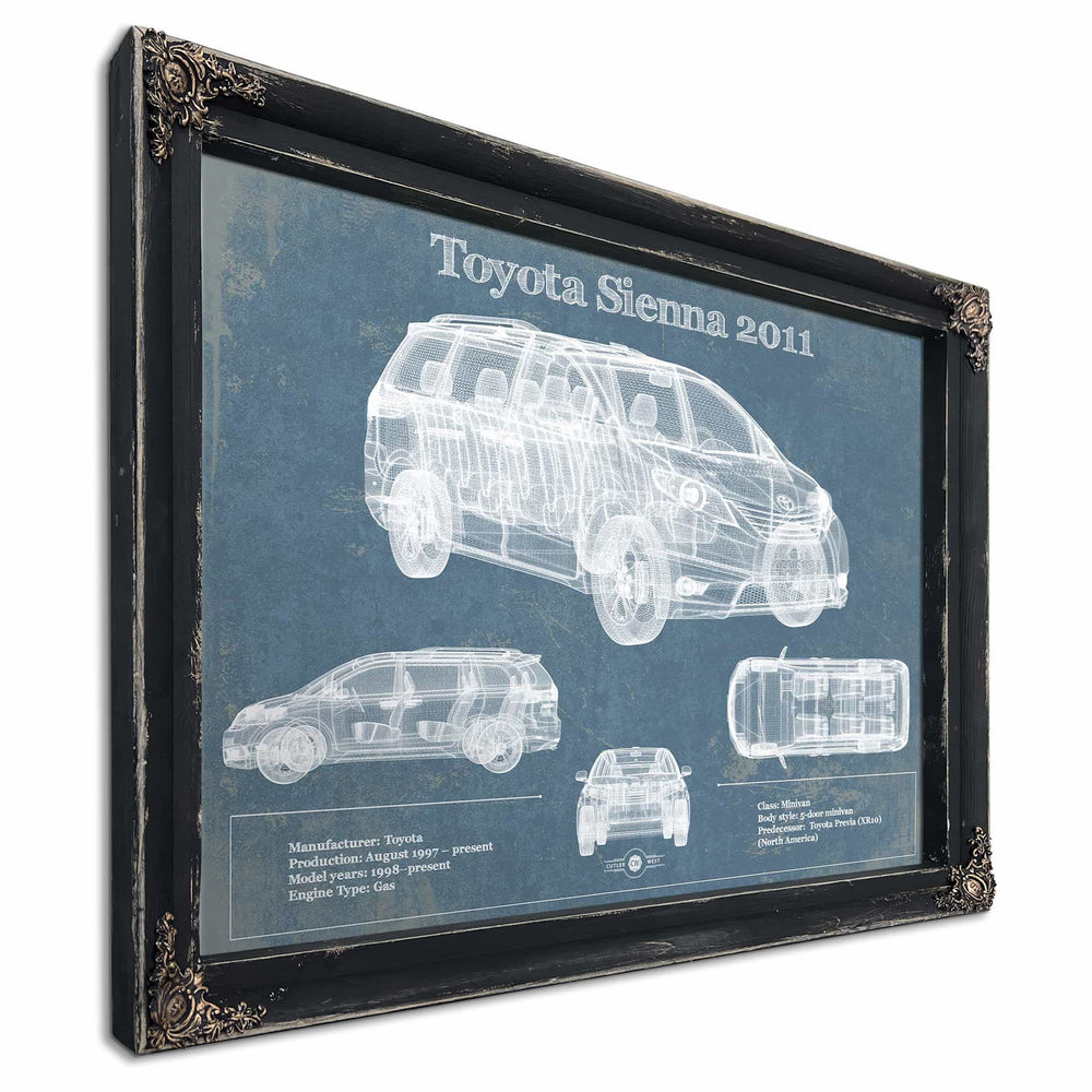 Toyota Sienna 2011 Blueprint Vintage Auto Print