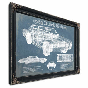 1963 Buick Riviera Vintage Blueprint Auto Print