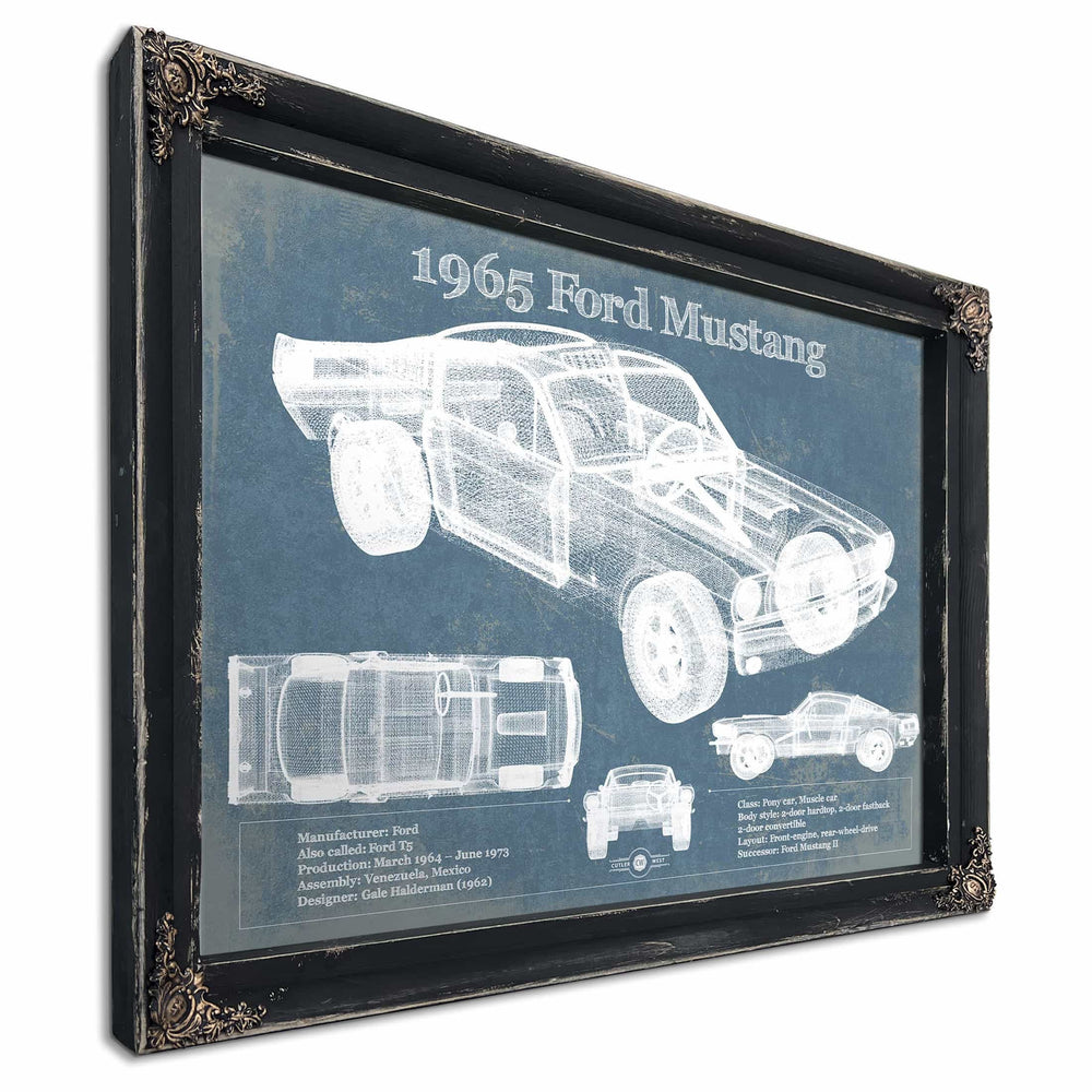 1965 Ford Mustang Fastback Original Blueprint Art