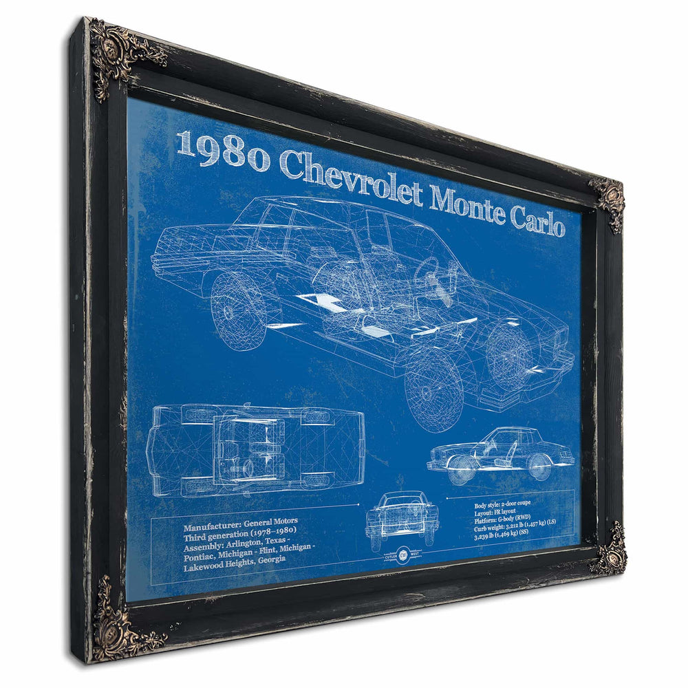 1980 Chevrolet Monte Carlo Blueprint Vintage Auto Patent Print