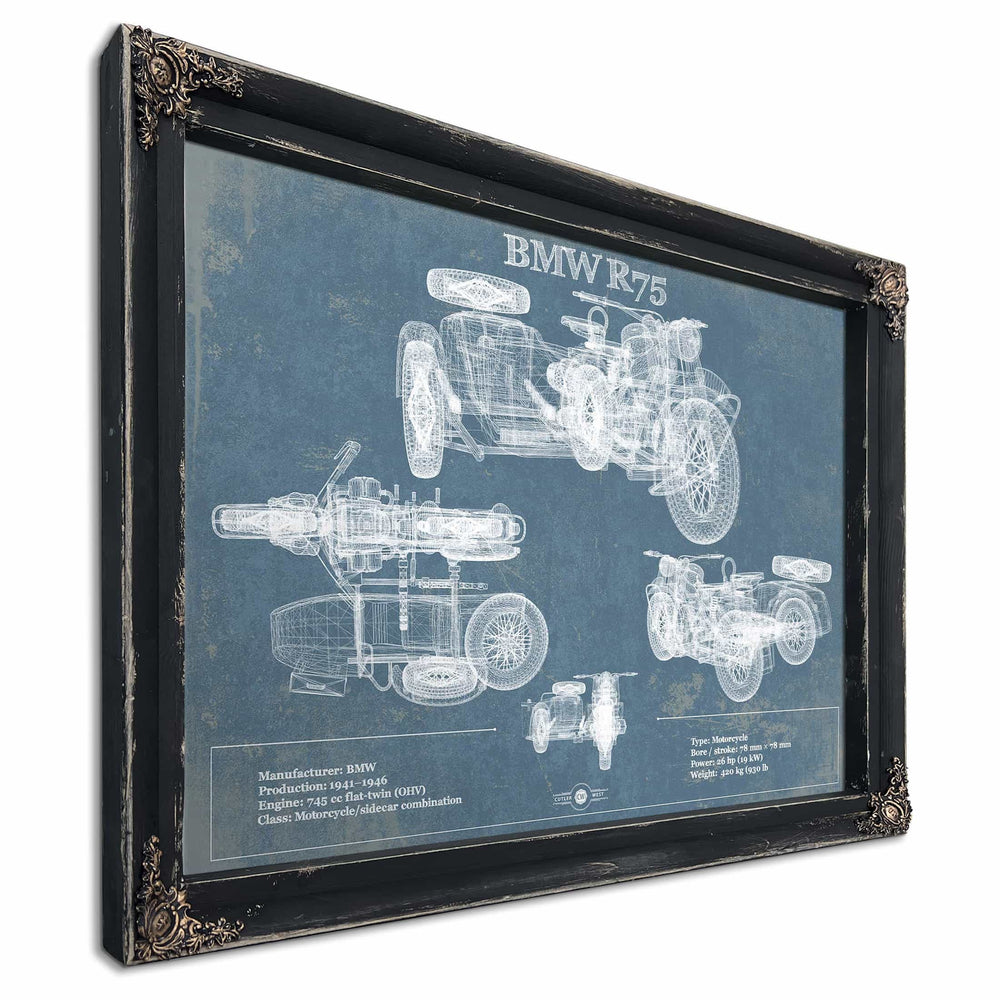 BMW R75 Blueprint Motorcycle Patent Print
