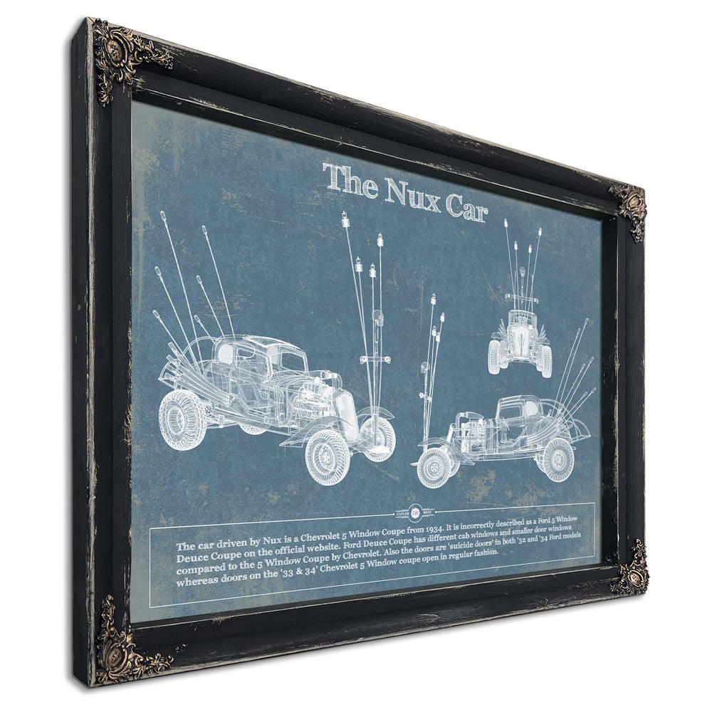 The Nux Car (Chevrolet 5 Window Coupe 1934)  Blueprint Vintage Auto Print