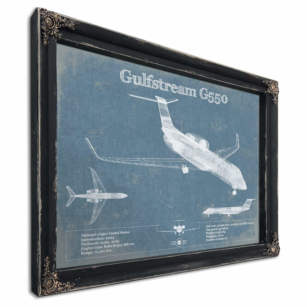 Gulfstream G550 Jet Vintage Aviation Blueprint