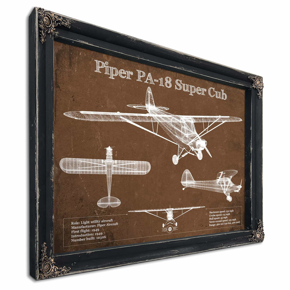 Piper PA-18 Super Cub Original Blueprint Art