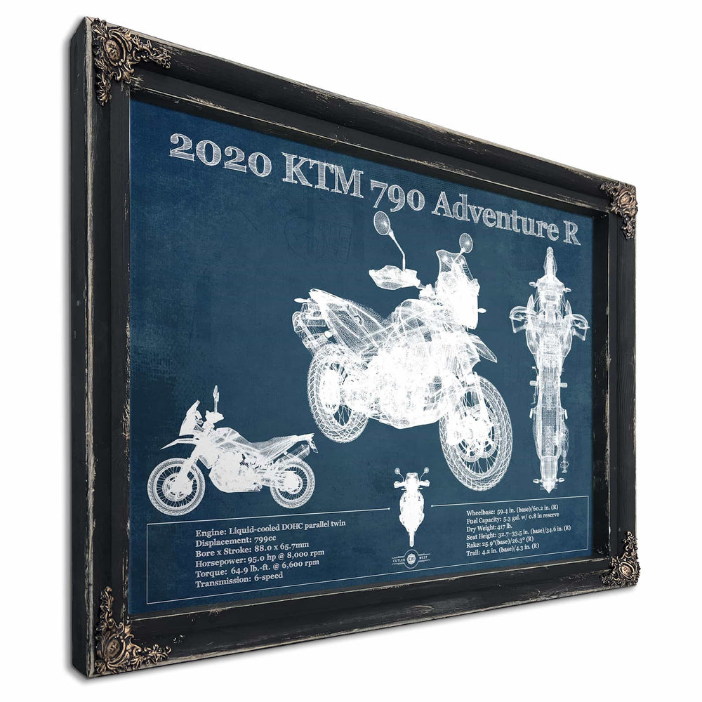 2020 Ktm 790 Adventure R Vintage Blueprint Auto Print