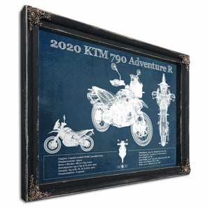 2020 Ktm 790 Adventure R Vintage Blueprint Auto Print