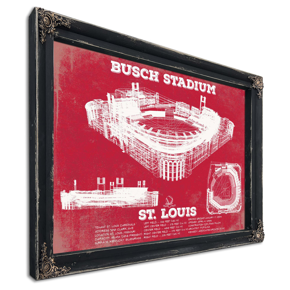 St. Louis Cardinals - Busch Stadium - Vintage Baseball Print