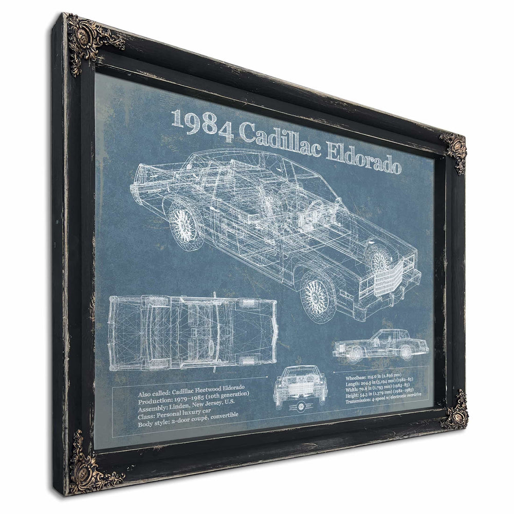 1984 Cadillac Eldorado Vintage Blueprint Auto Print