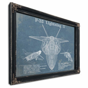 F-35 Aircraft Patent Blueprint Original Design Wall Art