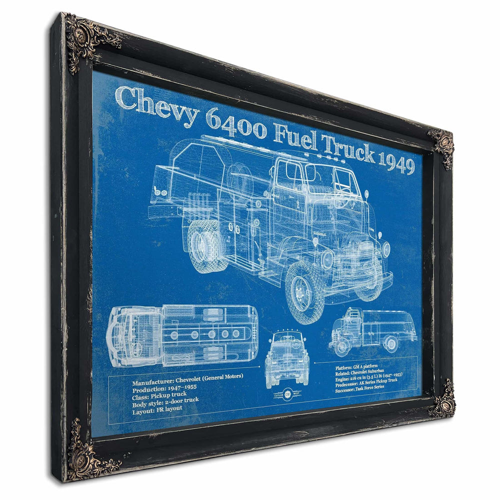 Chevy 6400 Fuel Truck 1949 Vintage Blueprint Auto Print