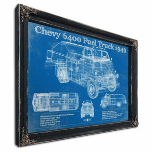 Chevy 6400 Fuel Truck 1949 Vintage Blueprint Auto Print