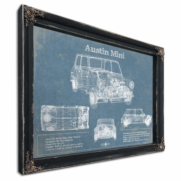 Austin Mini Blueprint Vintage Auto Print