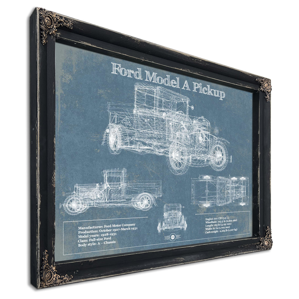 1929 Ford Model A Pickup Vintage Blueprint Auto Print