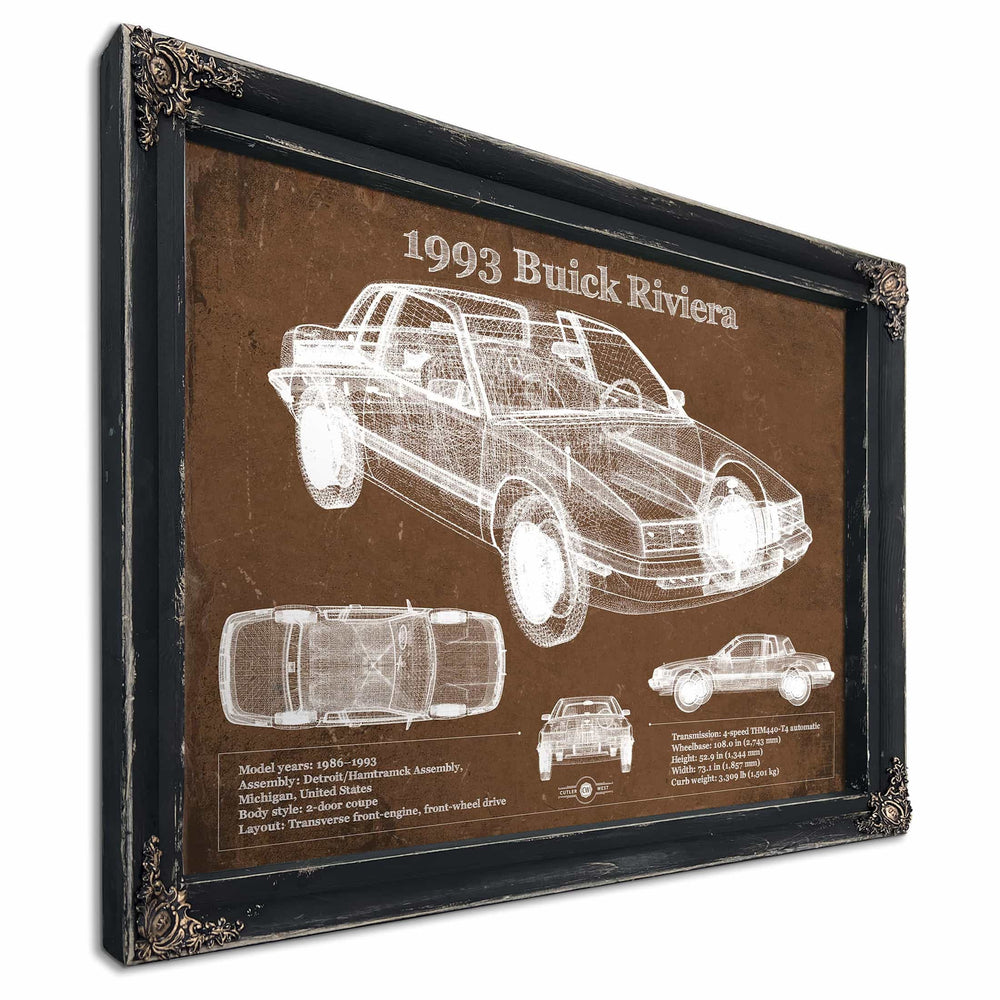 1993 Buick Riviera Vintage Blueprint Auto Print