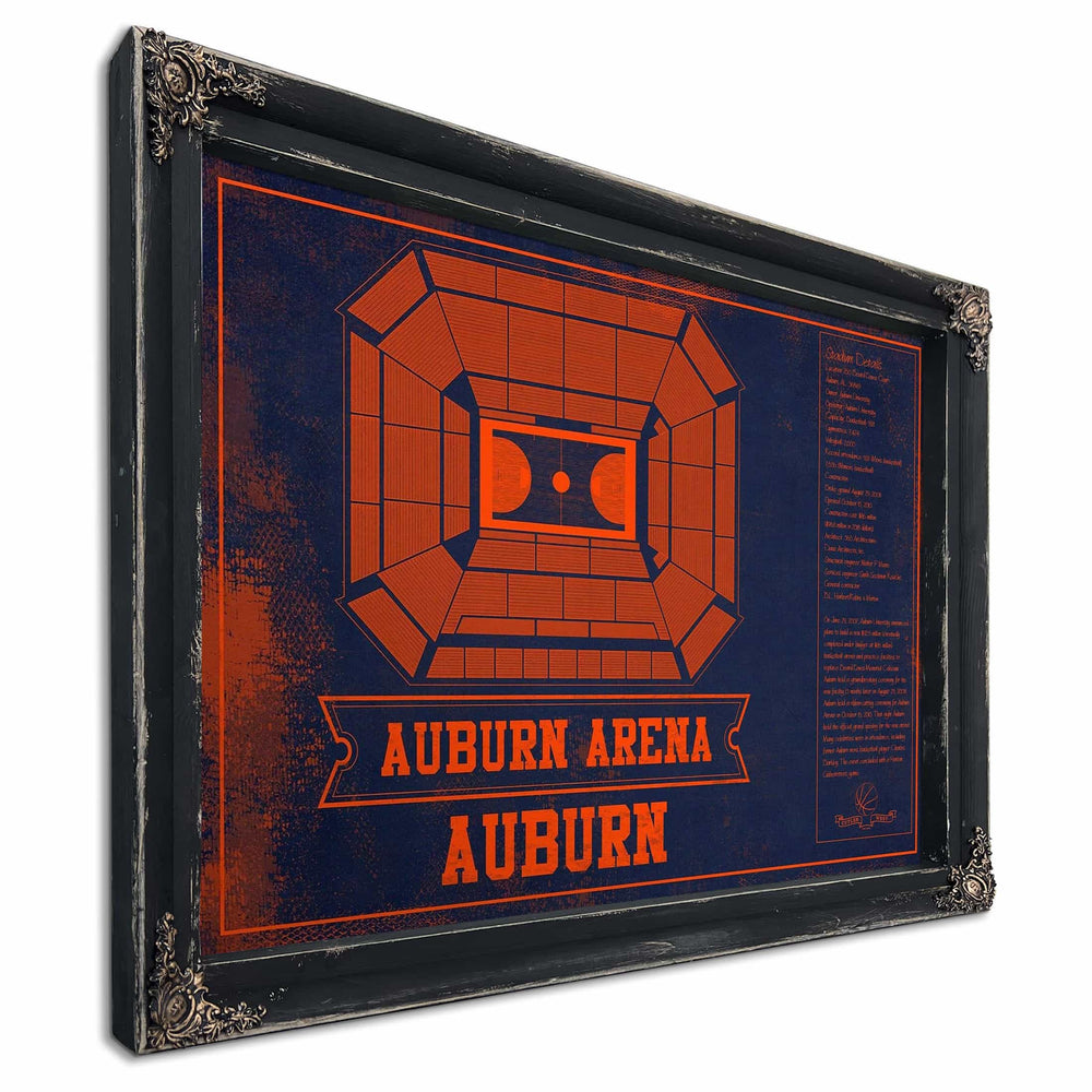 Auburn Tigers Team Color Auburn Arena Vintage Stadium Blueprint