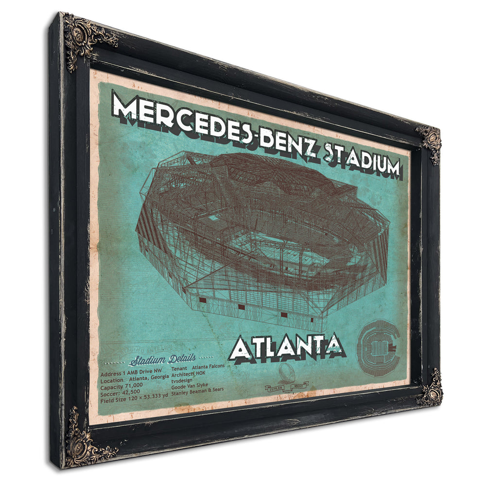 Vintage Atlanta Falcons - Mercedes-Benz Stadium Football Print