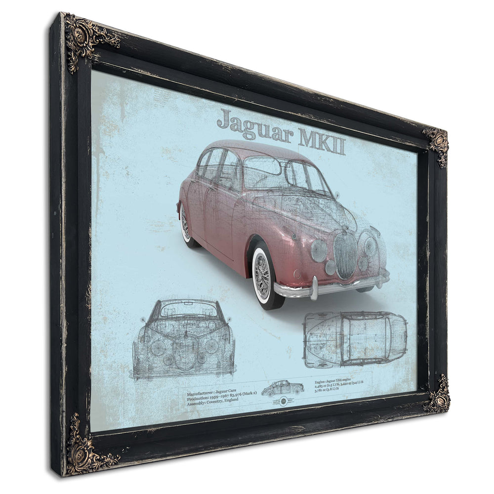 Jaguar Mark 2 MKII Car Original Blueprint Art