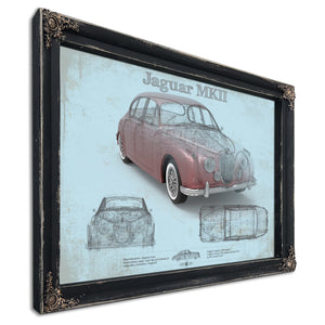 Jaguar Mark 2 MKII Car Original Blueprint Art