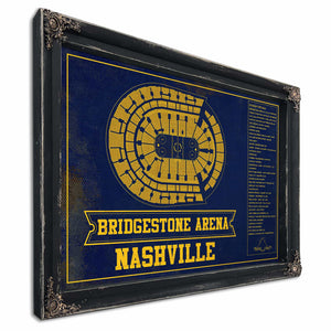 Nashville Predators Bridgestone Arena Seating Chart - Vintage Hockey Team Color Print
