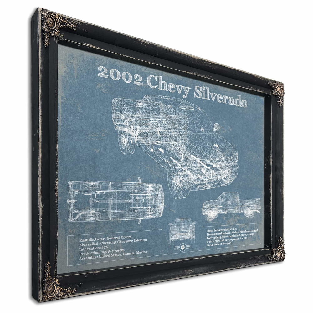 2002 Chevy Silverado Vintage Blueprint Auto Print