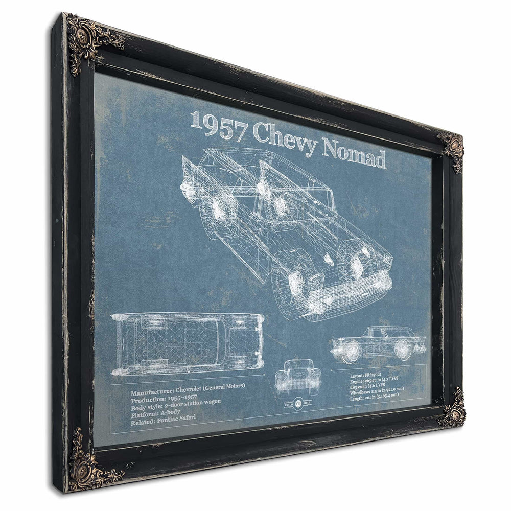 1957 Chevy Nomad Vintage Blueprint Auto Print