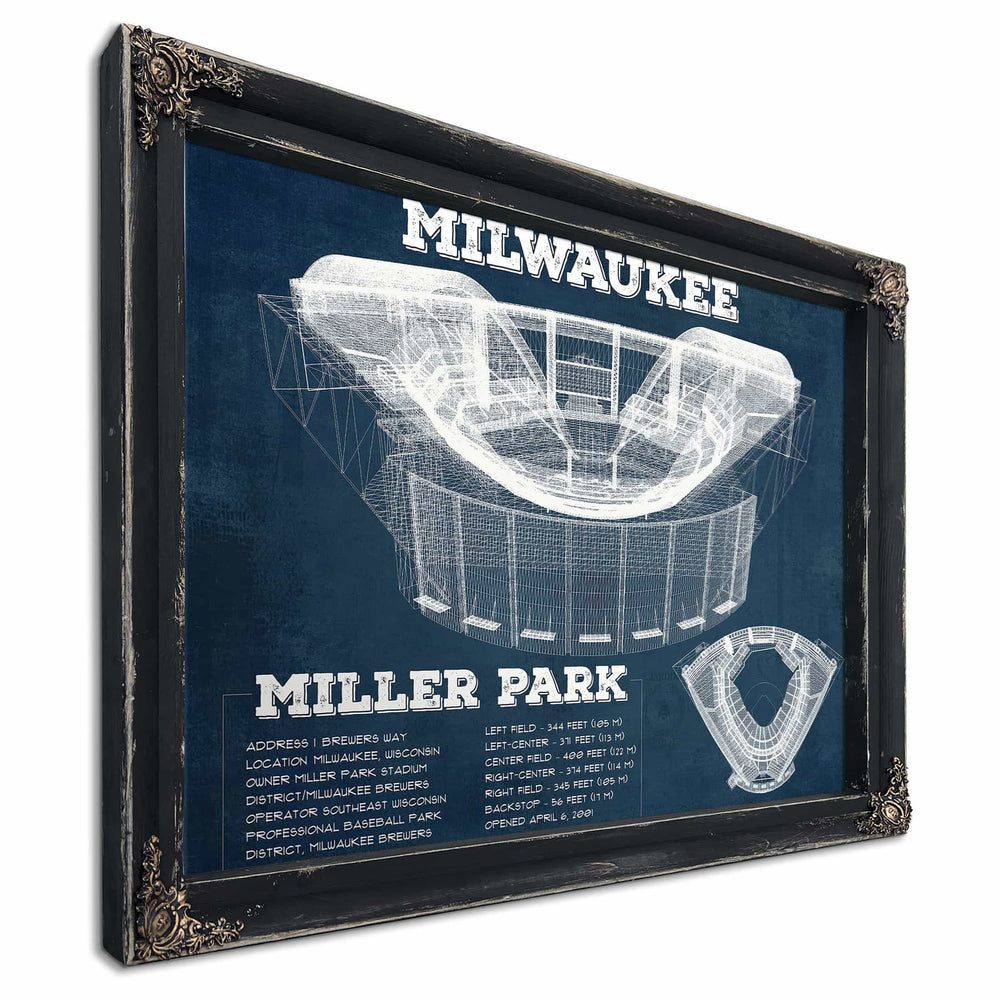 Milwaukee Brewers Miller Park Seating Chart - Vintage Baseball Fan Print