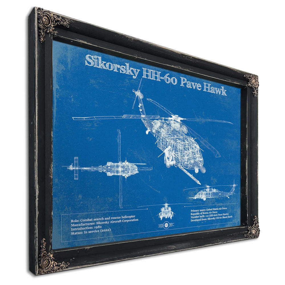 Sikorsky HH-60 Pave Hawk Vintage Aviation Blueprint Military Print