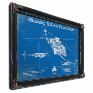 Sikorsky HH-60 Pave Hawk Vintage Aviation Blueprint Military Print