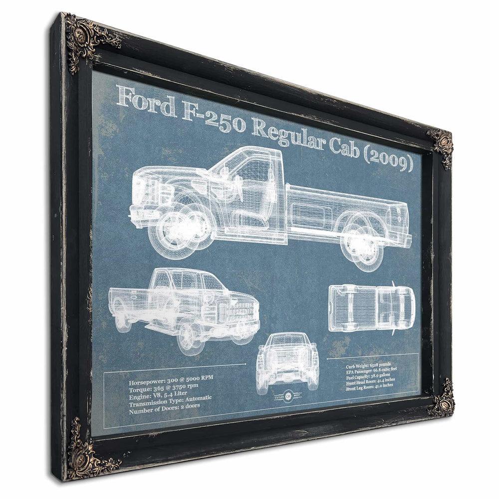 Ford F-250 Regular Cab (2009) Blueprint Vintage Auto Print