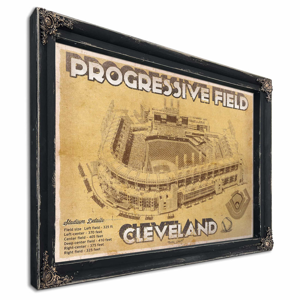 Cleveland Indians Progressive Field Vintage Baseball Print