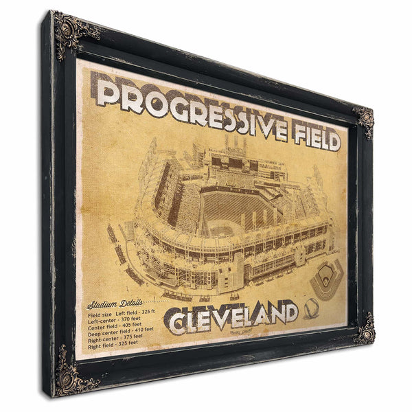 Cleveland Indians Progressive Field Vintage Baseball Print