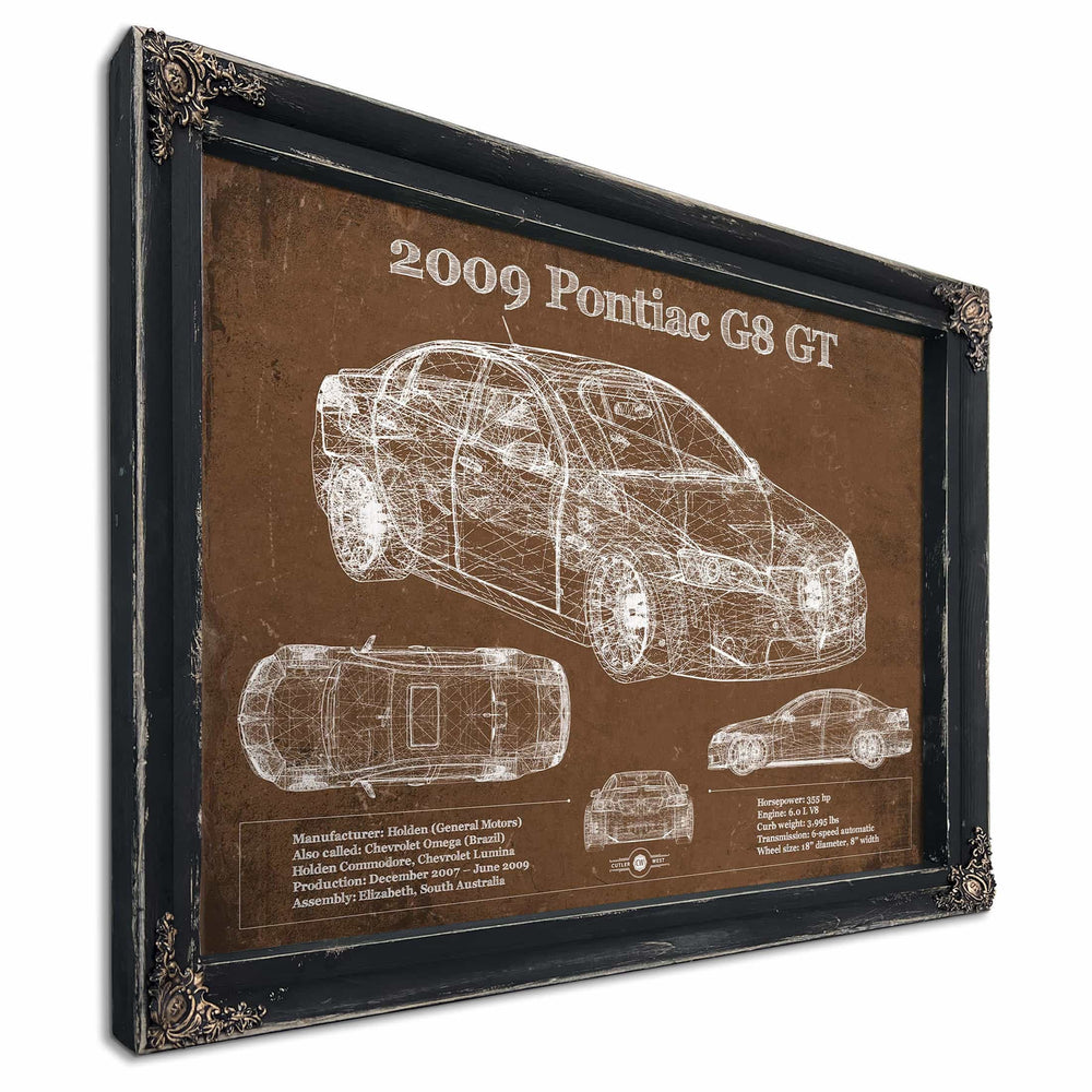 2009 Pontiac G8 GT Blueprint Vintage Auto Print