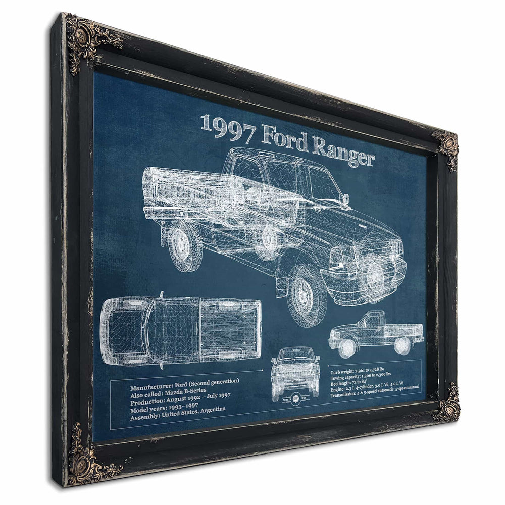 1997 Ford Ranger Blueprint Vintage Auto Print