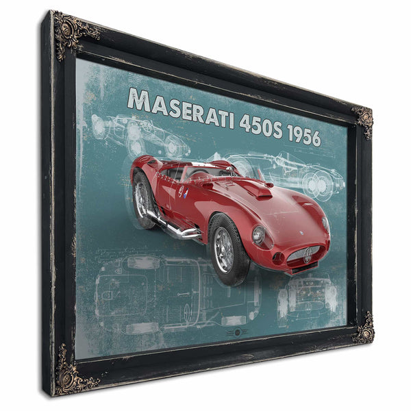 Maserati 450s 1956 Original Vintage Car Blueprint