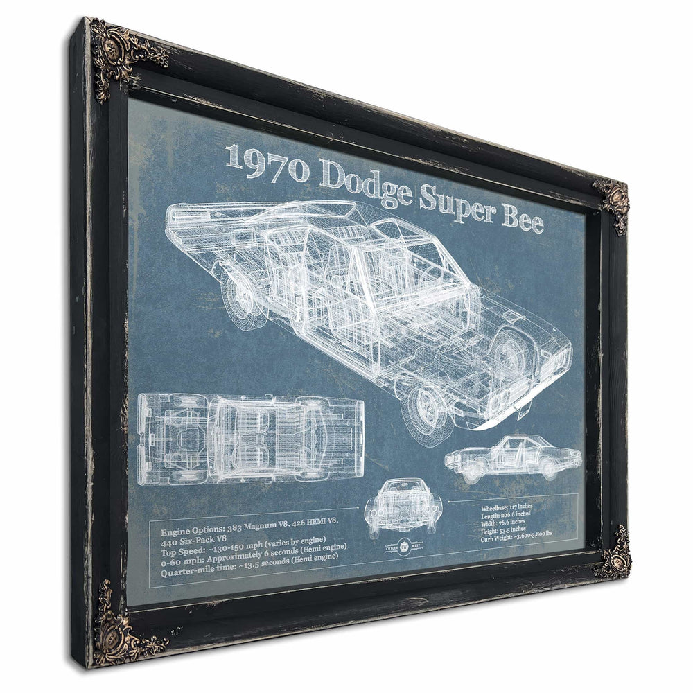 1970 Dodge Super Bee Vintage Blueprint Auto Print