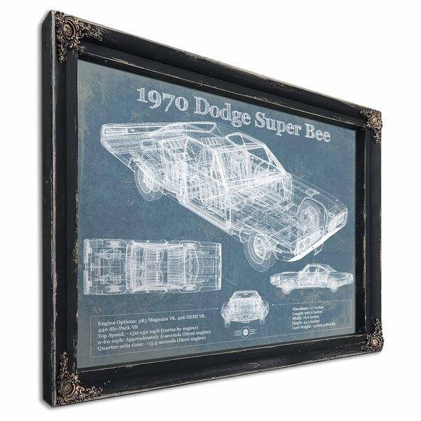 1970 Dodge Super Bee Vintage Blueprint Auto Print