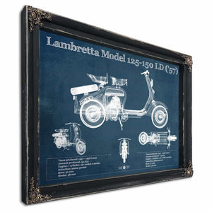 Lambretta Model 125 150 LD ('57) Vintage Blueprint Motorcycle Print