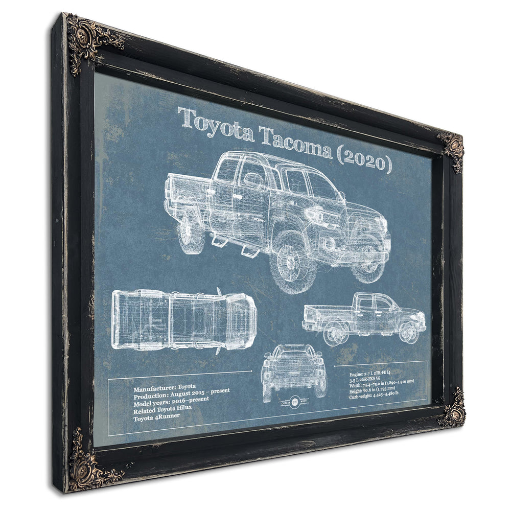 Toyota Tacoma (2020) Vintage Blueprint Truck Print