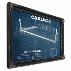 Carlisle United F.C. Brunton Park Blueprint Vintage Soccer Print